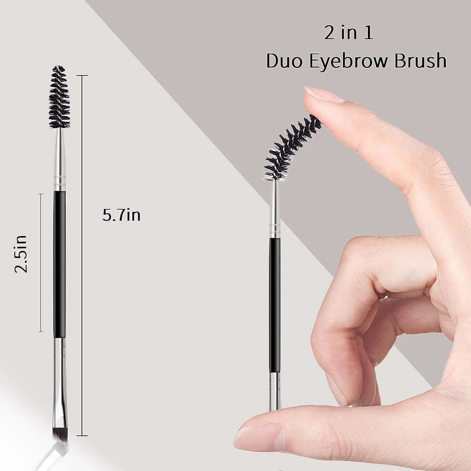 براش ابرو دو طرفه، براش زاویه دار ابرو و برس اسپولی، براش حرفه ای ابرو زاویه دار و برس اسپولی، براش های مینی چند منظوره مژه برای اکستنشن مژه و استفاده دقیق از آرایش