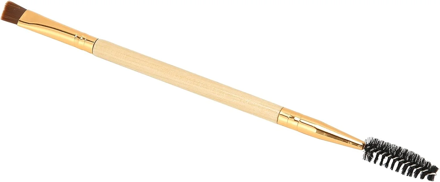 براش ابرو دو طرفه، براش مژه ابرو با کاربری آسان برای مهمانی (رنگ چوب طبیعی)