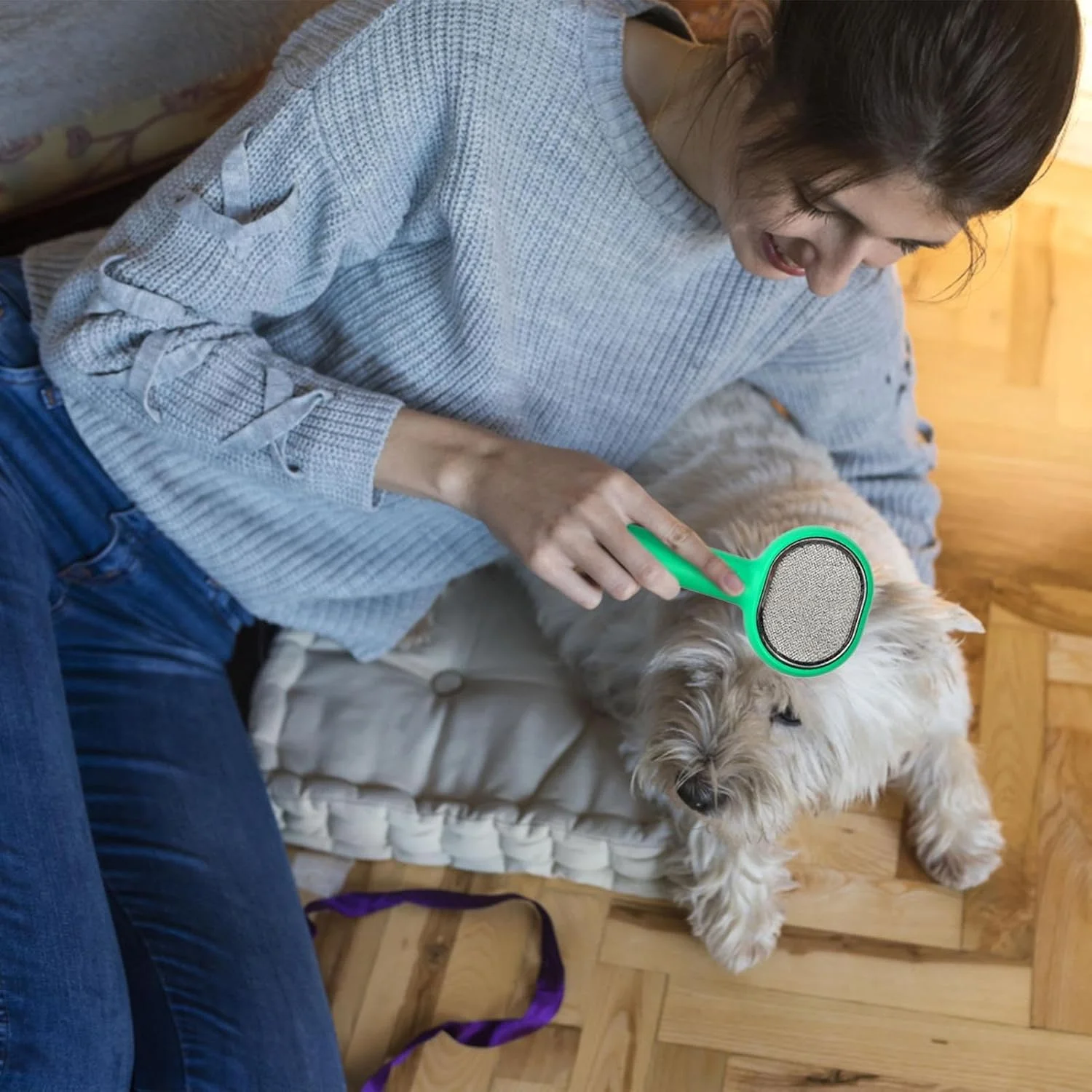 برس سگ - برس نظافت موی بلند و کوتاه حیوانات خانگی و شانه گره باز کن - ابزار ریزش مو، چنگک و برس های نظافت حیوانات خانگی برای حیوانات مو بلند و کوتاه