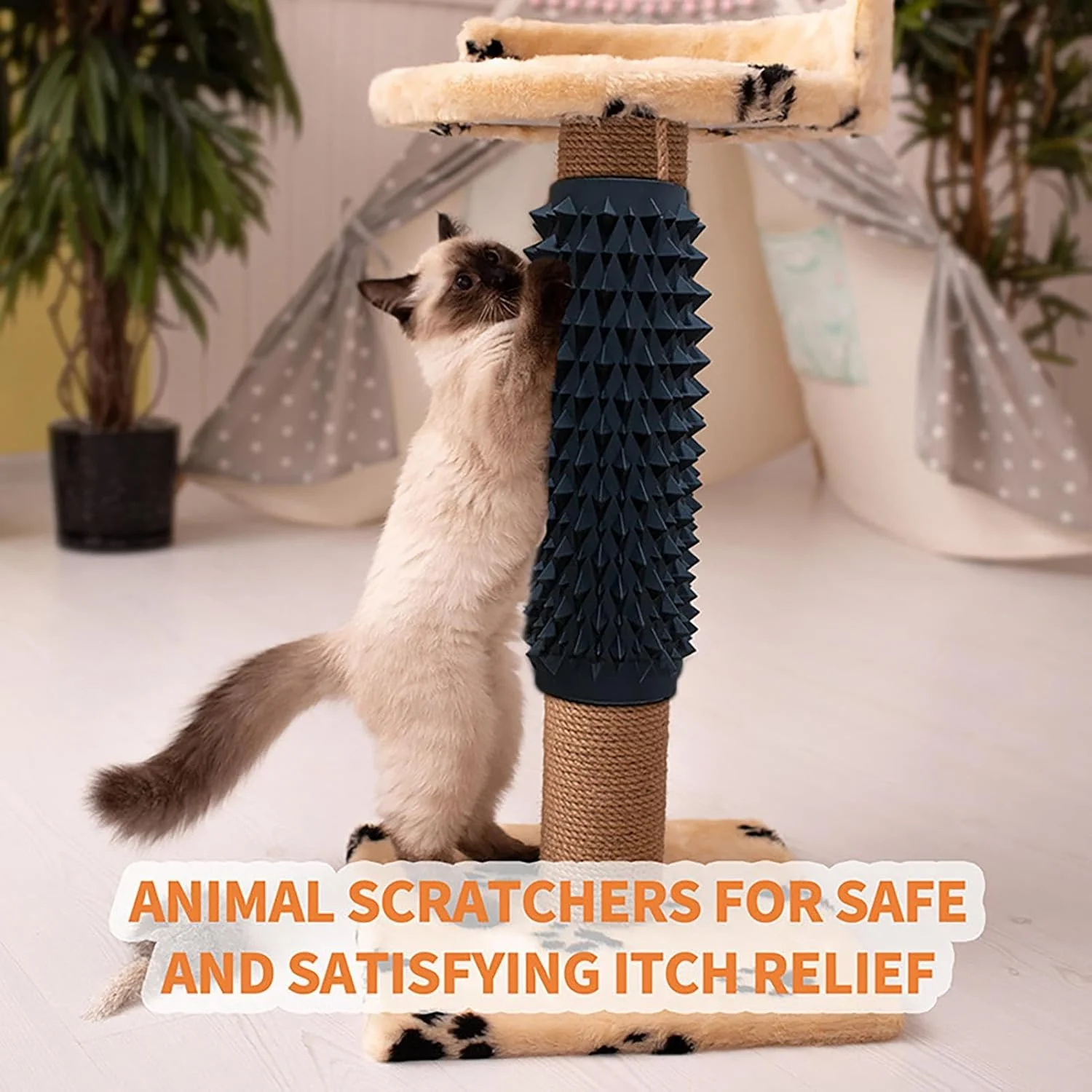 دیوار خراش صورت گربه، ماساژور صورت گربه خودآرا - خراش و ماساژور صورت گربه خودآرا سازگار با پوست برای توله سگ بچه گربه و سایر حیوانات خانگی