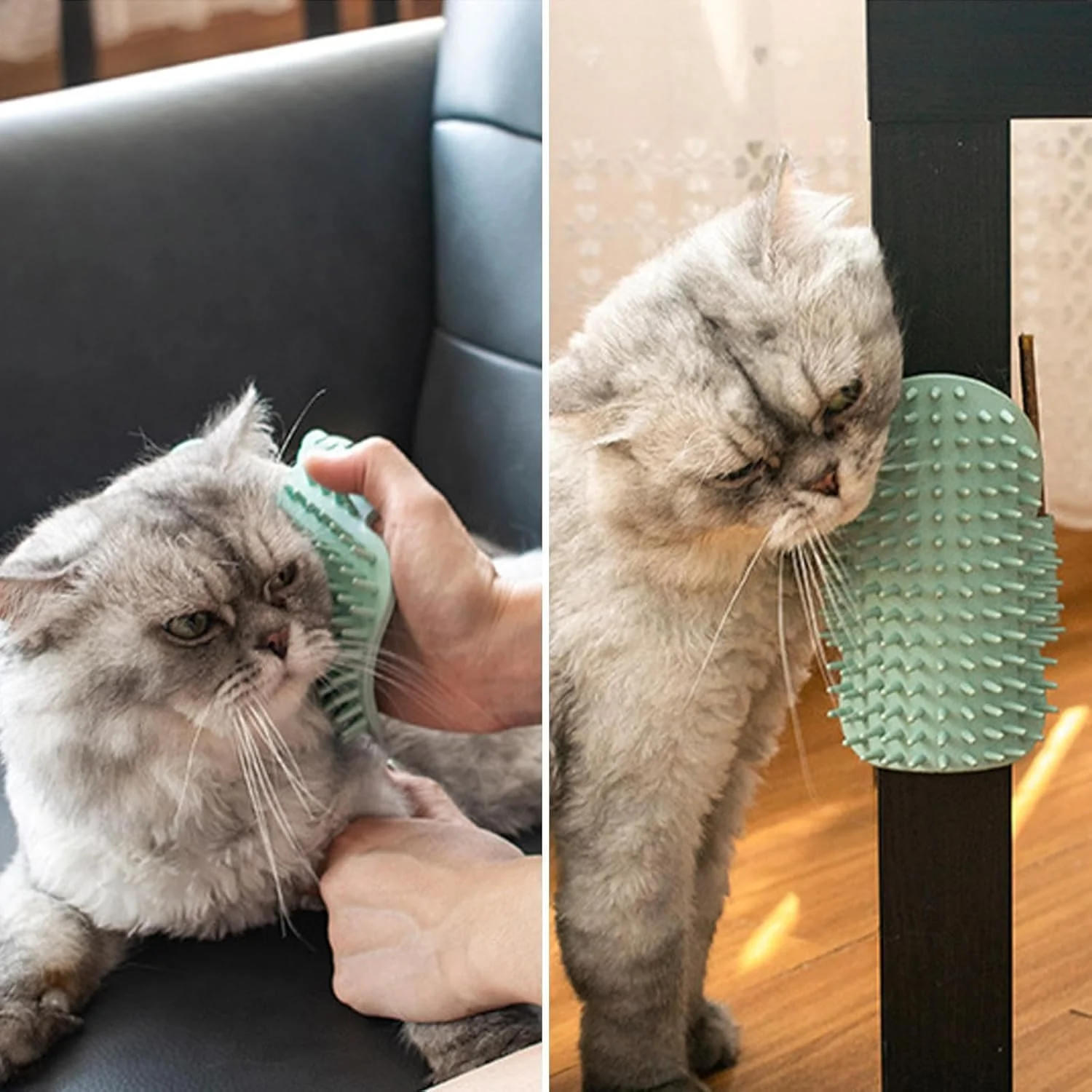 برس ماساژ گربه مدل گوشه ای | شانه و اسکرچر گوشه ای حیوانات خانگی | ابزار ماساژ خودکار برس دیواری، شانه ماساژ گربه با گیاه گربه ای برای گربه ها و سگ های کوچک و متوسط