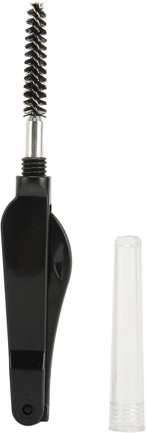 براش ریمل ابرو، براش ابرو دو سر تاشو مشکی حرفه ای برای زنان برای استفاده خانگی