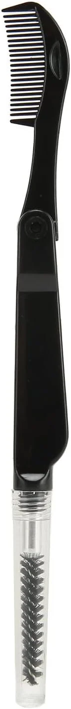 براش ریمل ابرو، براش ابرو دو سر تاشو مشکی حرفه ای برای زنان برای استفاده خانگی