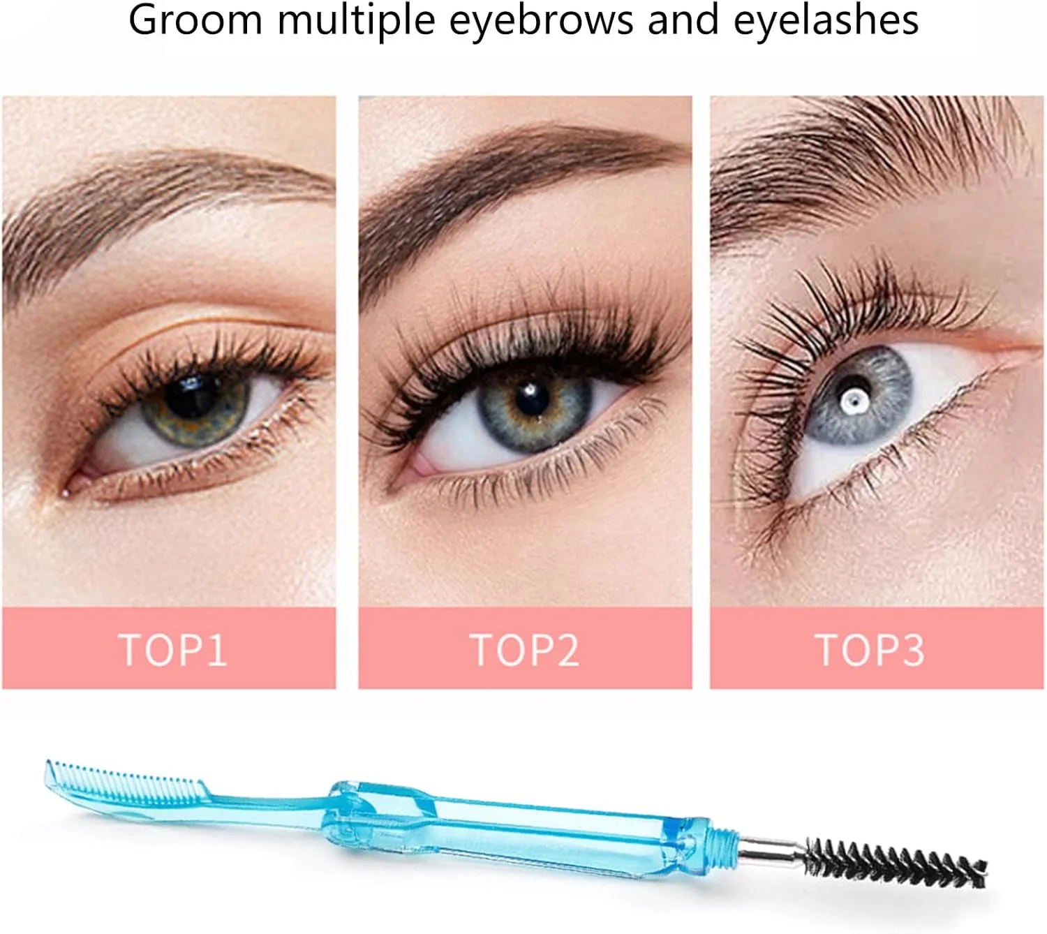برس ابرو و شانه مژه قابل حمل، ابزار آرایش و حالت دهنده ابرو و مژه، جدا کننده مژه ها و مرتب کننده ابروها - 1 عدد