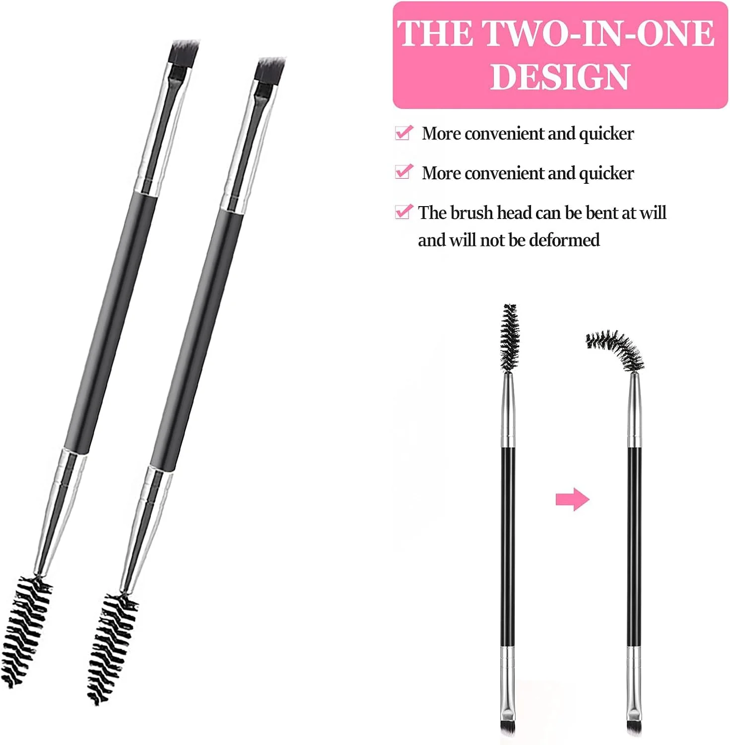 ست دو عددی برس ابرو دو طرفه 2 در 1، برس ابرو زاویه دار و برس اسپولی، برس مینی مژه برای سایه چشم و رنگ کردن ابرو و مژه ست دو عددی برس ابرو دو طرفه 2 در 1، برس ابرو زاویه دار و برس اسپولی، برس مینی مژه برای سایه چشم و رنگ کردن ابرو و مژه