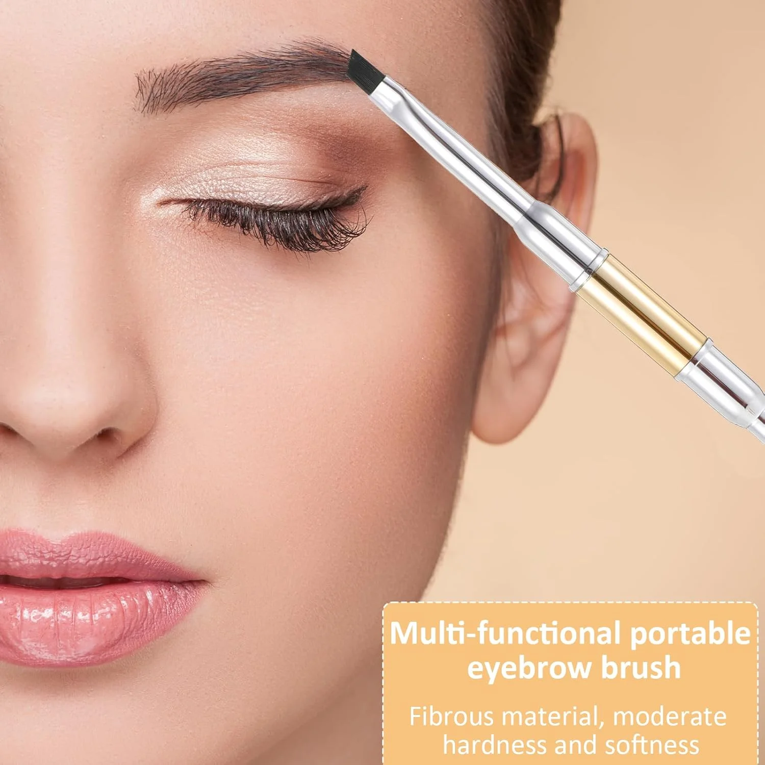 ست 2 عددی برس ابرو زاویه دار به همراه برس اسپولی، برس اسپولی برای ابرو یا مژه، برس رنگ ابرو، اپلیکاتور برس ابرو دو طرفه زاویه دار برای پر کردن، خط چشم، مشخص کردن، حالت دادن و مرتب کردن