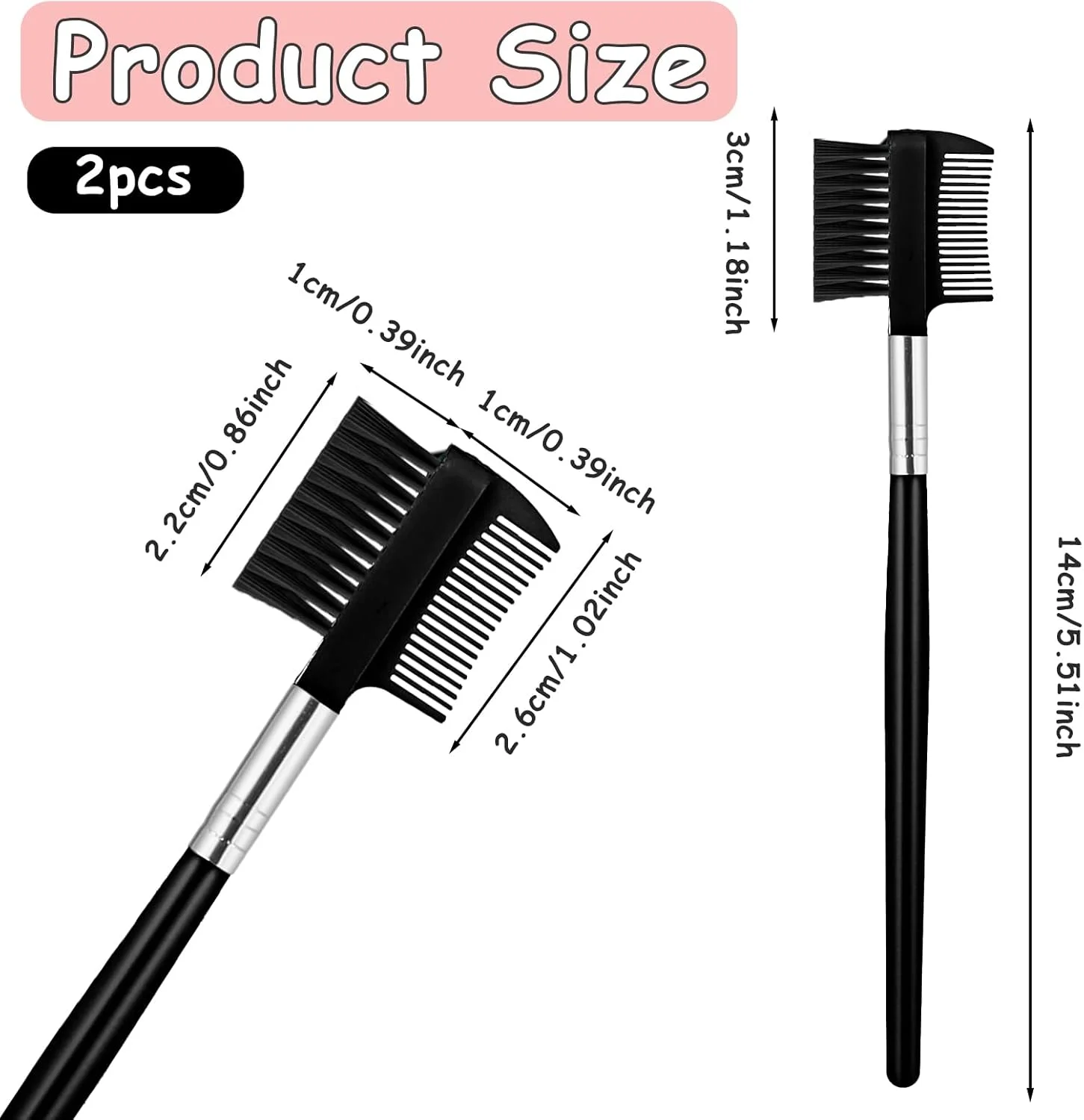 ست برس ابرو و شانه مژه 2 عددی، برس آرایشی ابرو و ابزار جداکننده مژه برای از بین بردن توده های ریمل، حالت دادن و فرم دادن به ابرو، جدا کردن مژه ها، اکستنشن مژه ست برس ابرو و شانه مژه 2 عددی، برس آرایشی ابرو و ابزار جداکننده مژه برای از بین بردن توده های ریمل، حالت دادن و فرم دادن به ابرو، جدا کردن مژه ها، اکستنشن مژه