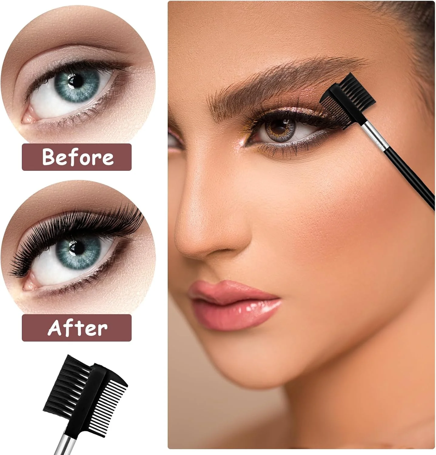 ست برس ابرو و شانه مژه 2 عددی، برس آرایشی ابرو و ابزار جداکننده مژه برای از بین بردن توده های ریمل، حالت دادن و فرم دادن به ابرو، جدا کردن مژه ها، اکستنشن مژه ست برس ابرو و شانه مژه 2 عددی، برس آرایشی ابرو و ابزار جداکننده مژه برای از بین بردن توده های ریمل، حالت دادن و فرم دادن به ابرو، جدا کردن مژه ها، اکستنشن مژه