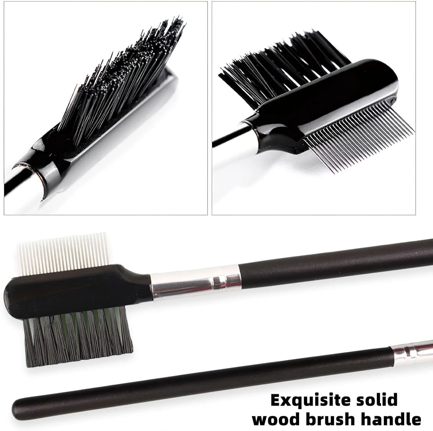 شانه ابرو 3 تکه، شانه ابرو دندانه فولادی، شانه ابرو قابل حمل، شانه ابرو تاشو، برس شانه مژه، لوازم جانبی آرایشی