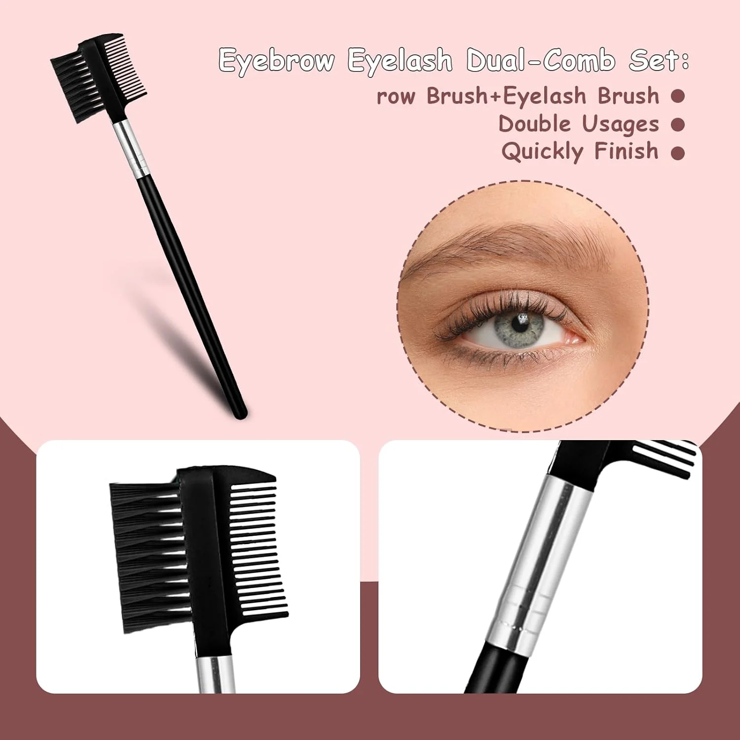 ست برس ابرو و شانه مژه 2 عددی، برس آرایشی ابرو و ابزار جداکننده مژه برای از بین بردن توده های ریمل، حالت دادن و فرم دادن به ابرو، جدا کردن مژه ها، اکستنشن مژه ست برس ابرو و شانه مژه 2 عددی، برس آرایشی ابرو و ابزار جداکننده مژه برای از بین بردن توده های ریمل، حالت دادن و فرم دادن به ابرو، جدا کردن مژه ها، اکستنشن مژه