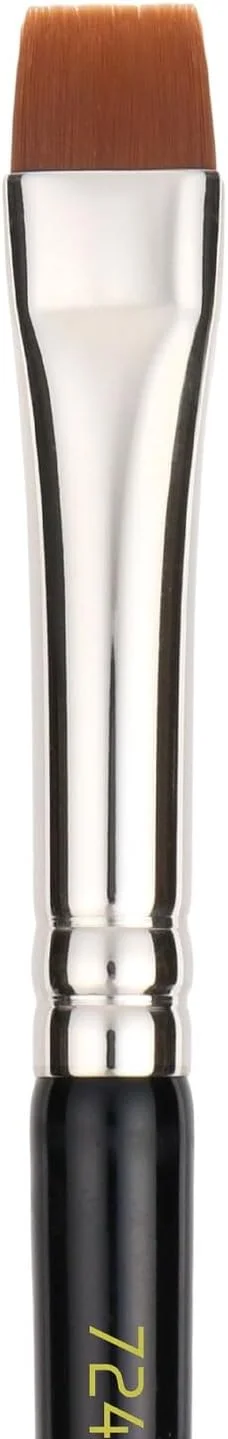 براش آرایشی حرفه ای Bdellium Tools - سری Maestro 724 دو سر، تخت و برس ابرو - با الیاف مصنوعی کاملا گیاهی، برای حالت دادن و مشخص کردن مژه ها و ابروها (مشکی، 1 عدد)