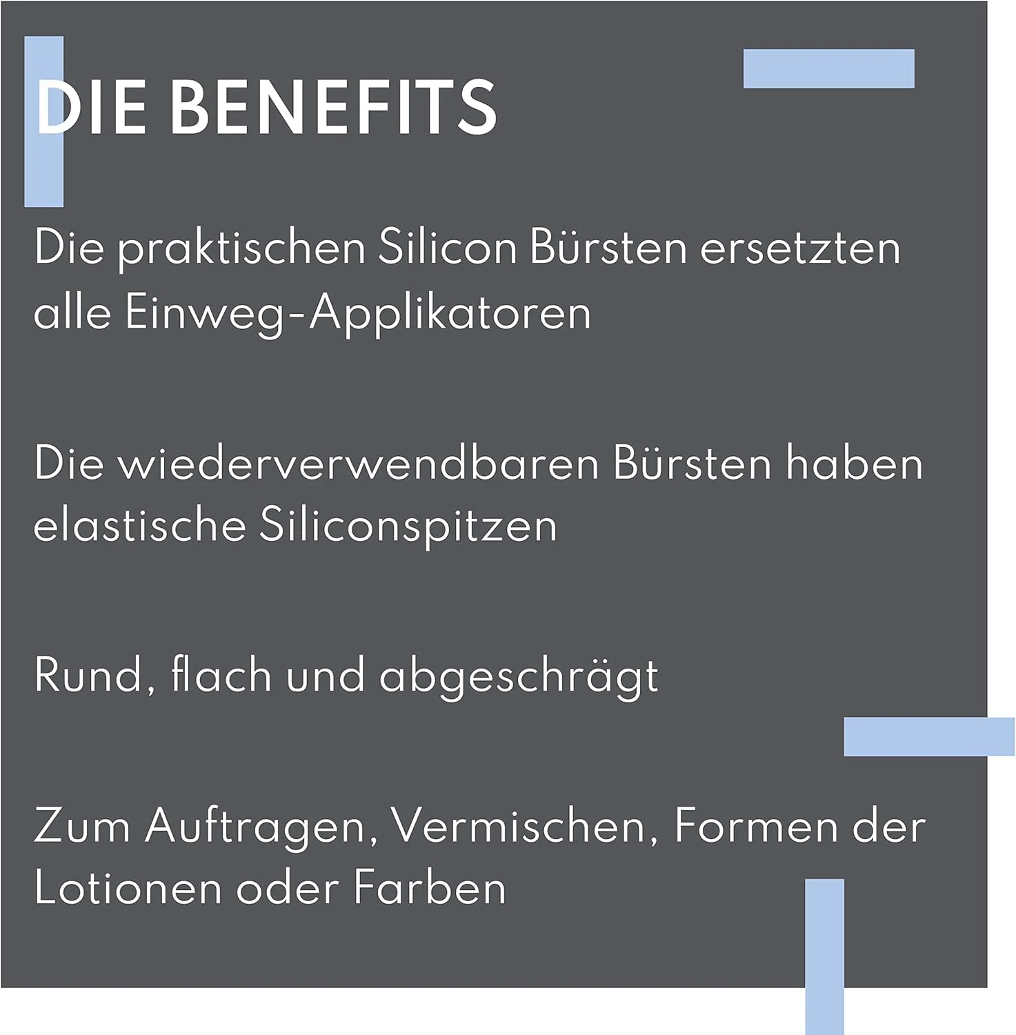 برس ابرو Augenmanufaktur - برس های تخت گرد مورب سه تایی سیلیکونی برای استفاده، مخلوط کردن، شکل دادن لوسیون ها یا رنگ ها همچنین برای لیفت مژه و لیفت ابرو (تخت)