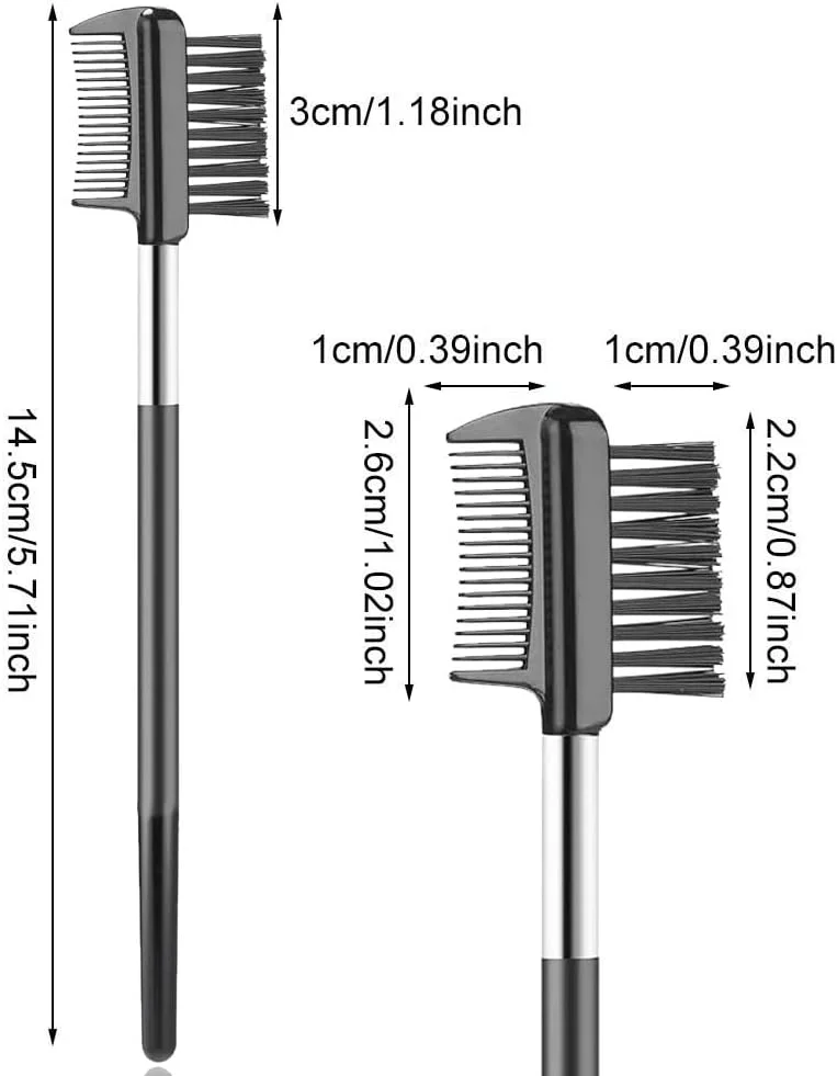 ASSORAIN 10 عدد برس ابرو و شانه - شانه مژه آرایشی برس مژه آرایشی برس های اسپولی قابل حمل برای اکستنشن مژه، برس ابرو و شانه مژه ابزار آرایشی شانه های جدا کننده مژه