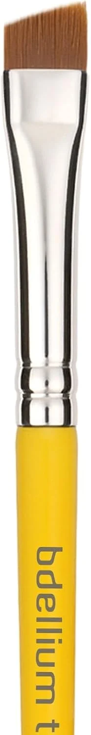 براش آرایشی حرفه ای Bdellium Tools - سری Studio 736 دو سر، زاویه دار/اسپولی - با الیاف مصنوعی کاملا گیاهی، برای مژه ها و ابروهای مرتب و خوش حالت (زرد، 1 عدد)