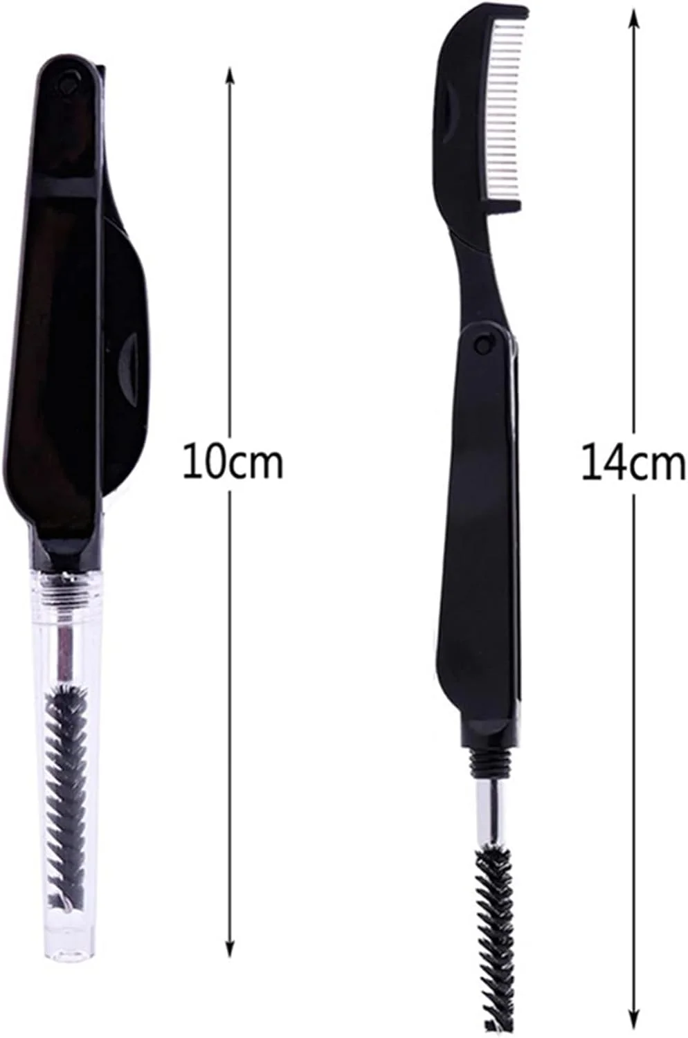 شانه مژه AUDBUA شانه ابرو برس ابرو تاشو برس ریمل برس آرایش ابرو ابزار آرایش، مشکی