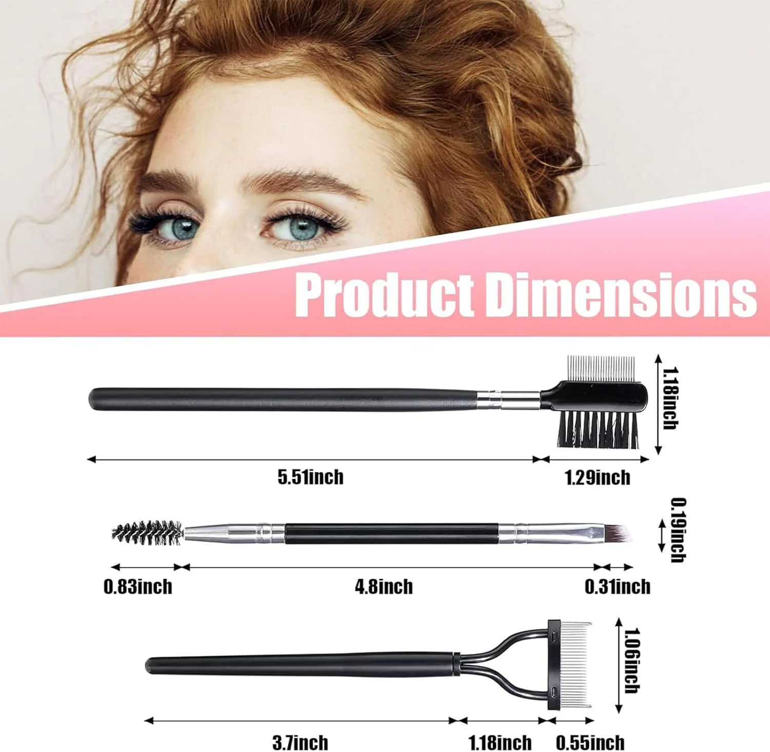 4 عدد شانه مژه، ابزار جداکننده مژه، برس ابرو و برس مژه برای آرایش