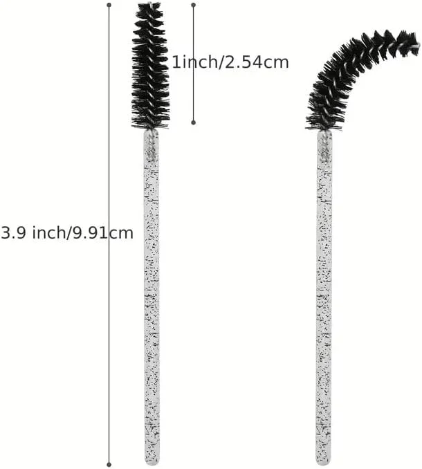 برس مژه یکبار مصرف 100 عددی، برس ابرو برای لمینت. مناسب برای مژه مصنوعی یا صابون ابرو، ژل یا چسب. دارای سری های عصایی خم شو