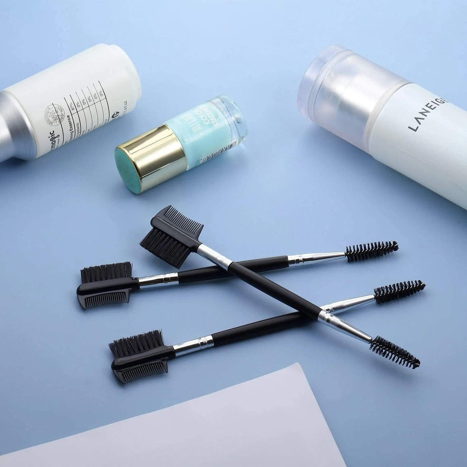 ست 4 عددی برس مژه و ابرو دو طرفه، جدا کننده مژه و ابزار حالت دهی ابرو، برس آرایشی قابل شستشو و استفاده مجدد با دندانه های ظریف برای خانم ها، جمع و جور برای استفاده در سفر و منزل، مشکی ست 4 عددی برس مژه و ابرو دو طرفه، جدا کننده مژه و ابزار حالت دهی ابرو، برس آرایشی قابل شستشو و استفاده مجدد با دندانه های ظریف برای خانم ها، جمع و جور برای استفاده در سفر و منزل، مشکی