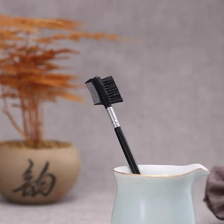 ست 4 عددی برس مژه و ابرو دو طرفه، جدا کننده مژه و ابزار حالت دهی ابرو، برس آرایشی قابل شستشو و استفاده مجدد با دندانه های ظریف برای خانم ها، جمع و جور برای استفاده در سفر و منزل، مشکی ست 4 عددی برس مژه و ابرو دو طرفه، جدا کننده مژه و ابزار حالت دهی ابرو، برس آرایشی قابل شستشو و استفاده مجدد با دندانه های ظریف برای خانم ها، جمع و جور برای استفاده در سفر و منزل، مشکی