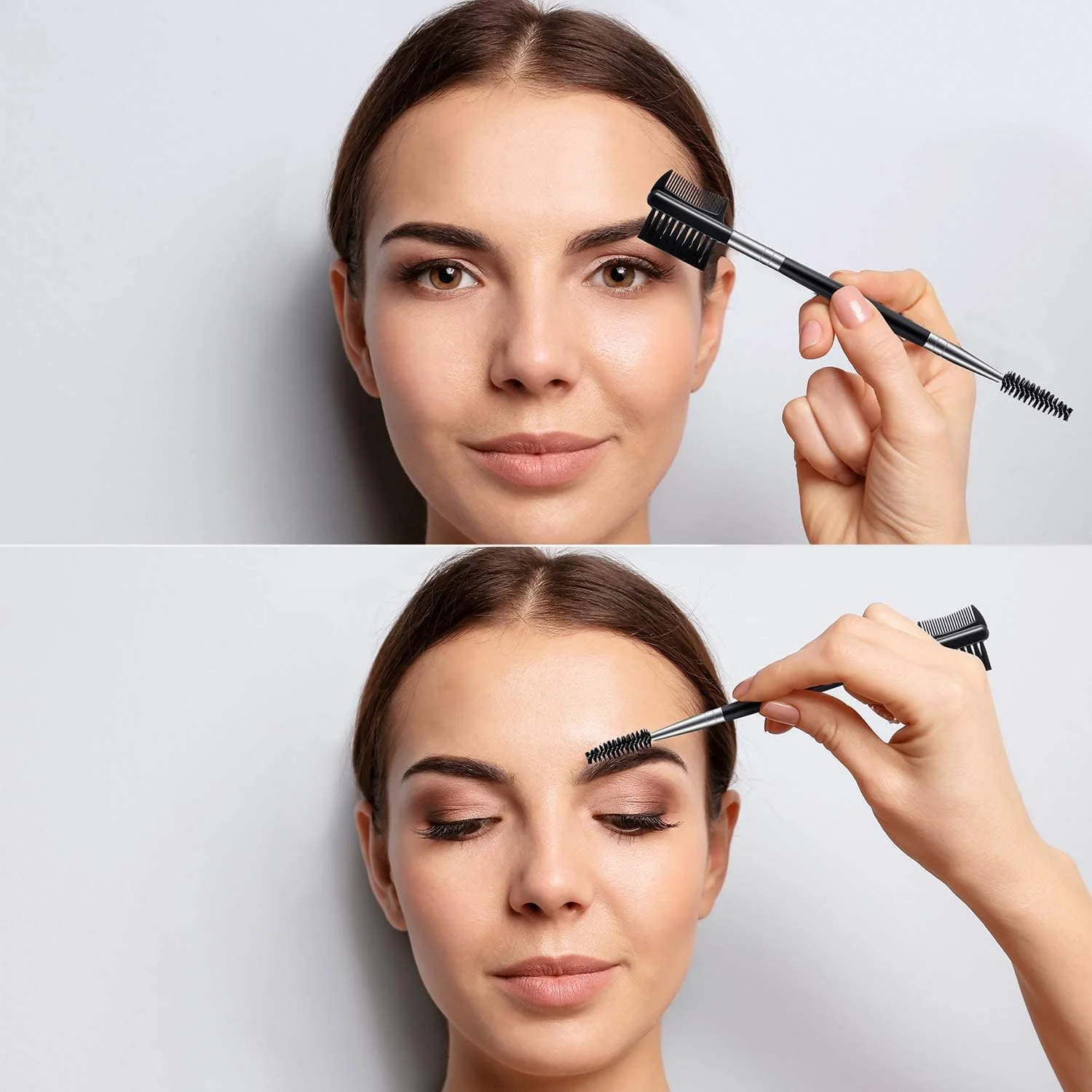 ست 4 عددی برس مژه و ابرو دو طرفه، جدا کننده مژه و ابزار حالت دهی ابرو، برس آرایشی قابل شستشو و استفاده مجدد با دندانه های ظریف برای خانم ها، جمع و جور برای استفاده در سفر و منزل، مشکی ست 4 عددی برس مژه و ابرو دو طرفه، جدا کننده مژه و ابزار حالت دهی ابرو، برس آرایشی قابل شستشو و استفاده مجدد با دندانه های ظریف برای خانم ها، جمع و جور برای استفاده در سفر و منزل، مشکی