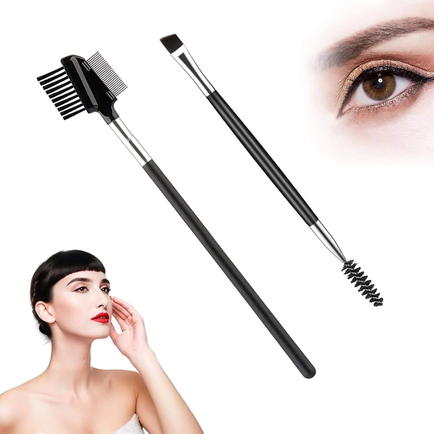 ست برس ابرو و شانه مژه Duomama - برس زاویه دار دو طرفه حرفه ای ابرو و برس اسپولی برای آرایش بی عیب و نقص چشم - ابزارهای ضروری برای جعبه آرایش بانوان (1 عدد برس مژه + 1 عدد برس ابرو) ست برس ابرو و شانه مژه Duomama - برس زاویه دار دو طرفه حرفه ای ابرو و برس اسپولی برای آرایش بی عیب و نقص چشم - ابزارهای ضروری برای جعبه آرایش بانوان (1 عدد برس مژه + 1 عدد برس ابرو)