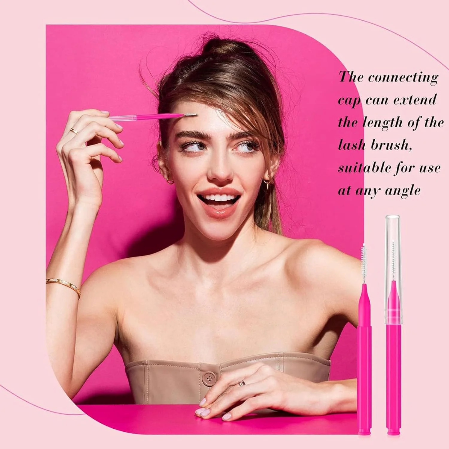 برس شانه مژه با درپوش، برس ابرو میکرو، برس چند منظوره لمینت ابرو، برس اسپولی برای ابروها