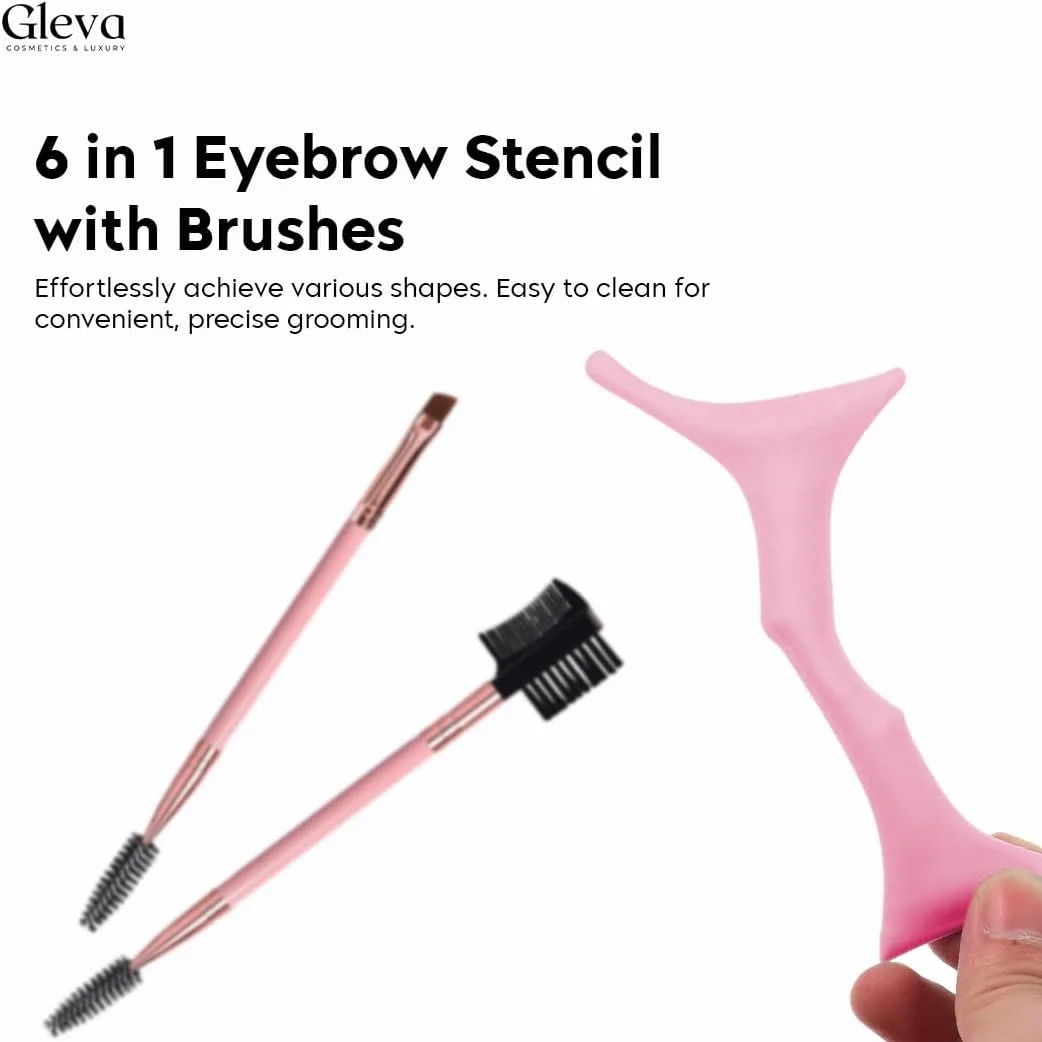 ابزار آرایش چشم 3 تکه Gleva، برس ابرو، شانه مژه و برس سایه چشم، شابلون های شکل دهنده ابرو سیلیکونی قابل استفاده مجدد، ابزار جانبی زیبایی آرایش حرفه ای ابزار آرایش چشم 3 تکه Gleva، برس ابرو، شانه مژه و برس سایه چشم، شابلون های شکل دهنده ابرو سیلیکونی قابل استفاده مجدد، ابزار جانبی زیبایی آرایش حرفه ای