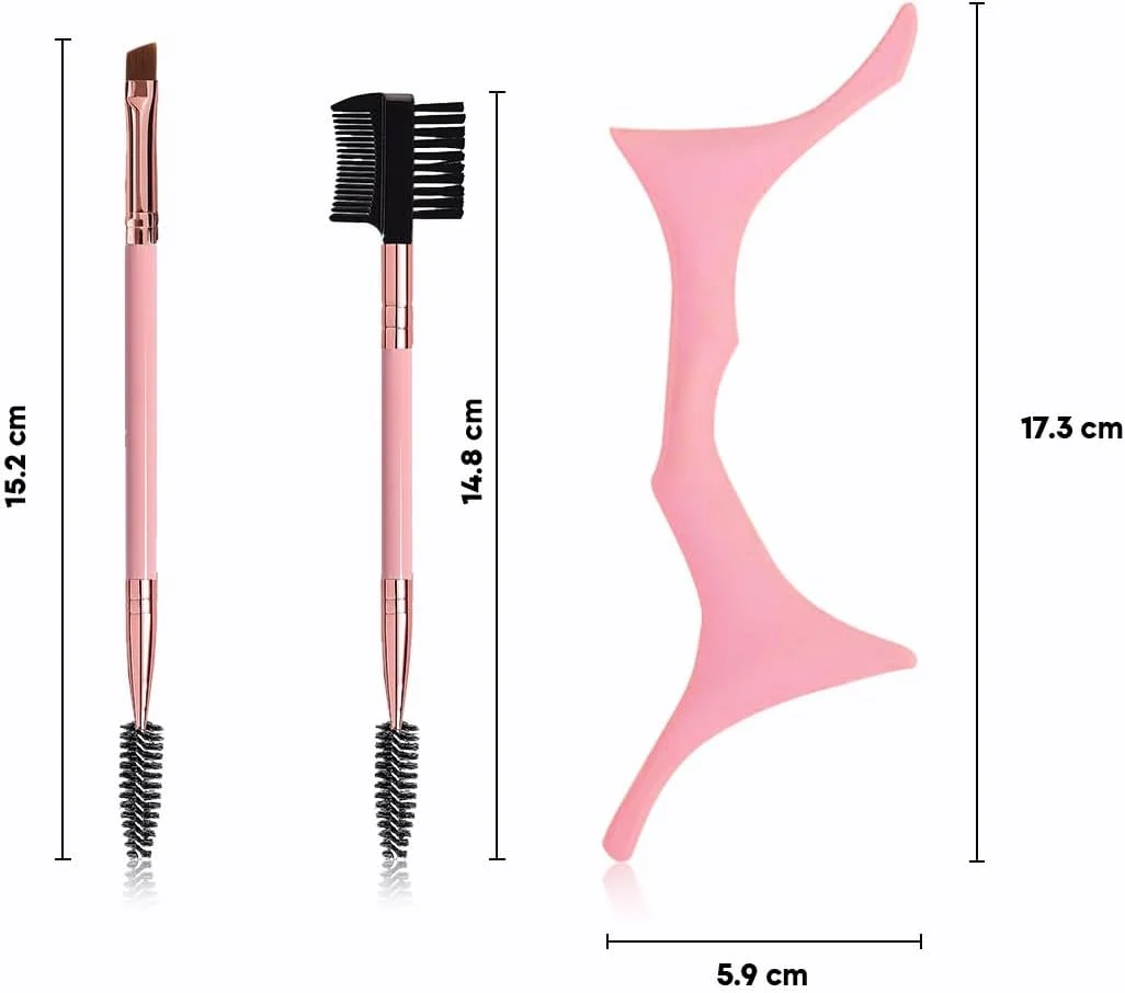 ابزار آرایش چشم 3 تکه Gleva، برس ابرو، شانه مژه و برس سایه چشم، شابلون های شکل دهنده ابرو سیلیکونی قابل استفاده مجدد، ابزار جانبی زیبایی آرایش حرفه ای ابزار آرایش چشم 3 تکه Gleva، برس ابرو، شانه مژه و برس سایه چشم، شابلون های شکل دهنده ابرو سیلیکونی قابل استفاده مجدد، ابزار جانبی زیبایی آرایش حرفه ای