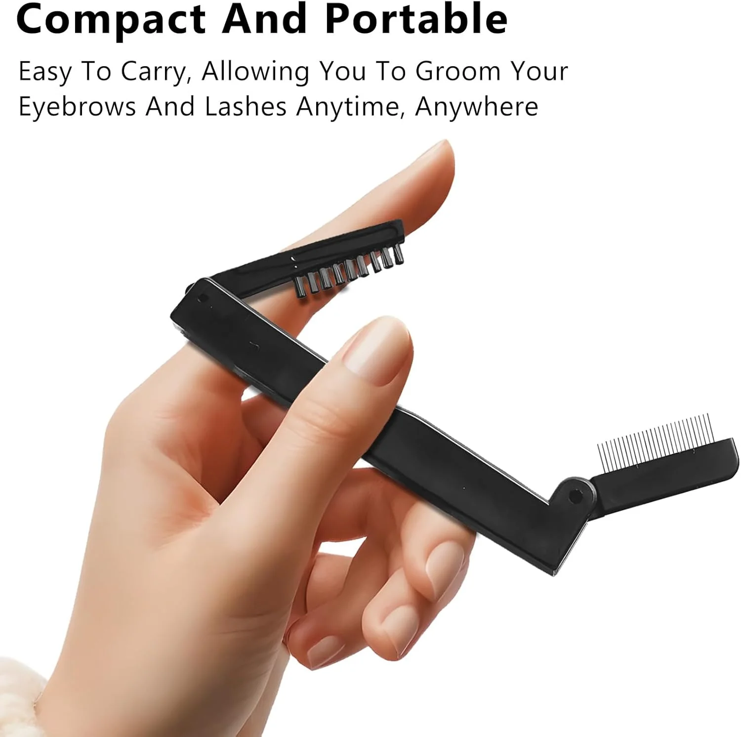 ابزار دو طرفه تاشو ریمل و مرتب کننده ابرو Jaasuee - جداکننده مژه چند منظوره، اپلیکاتور دقیق و برس ابرو جمع و جور برای استفاده آسان از آرایش، ایده آل برای نیازهای زیبایی