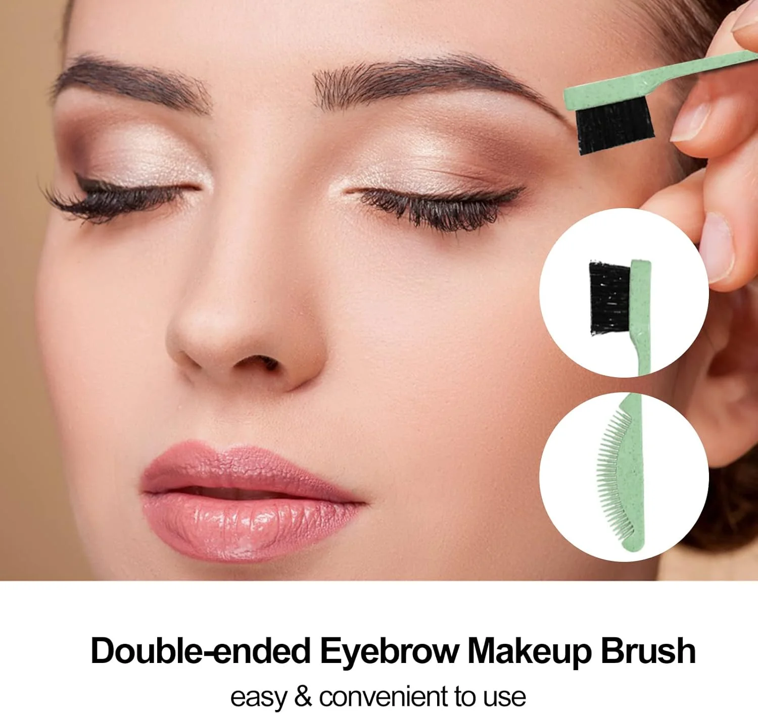 برس ابرو ایرووامی، برس آرایشی دو طرفه ابرو و شانه مژه، برس پودر چشم قابل حمل، شانه ابرو، ابزار آرایشی زیبایی برای استفاده روزانه و مسافرت
