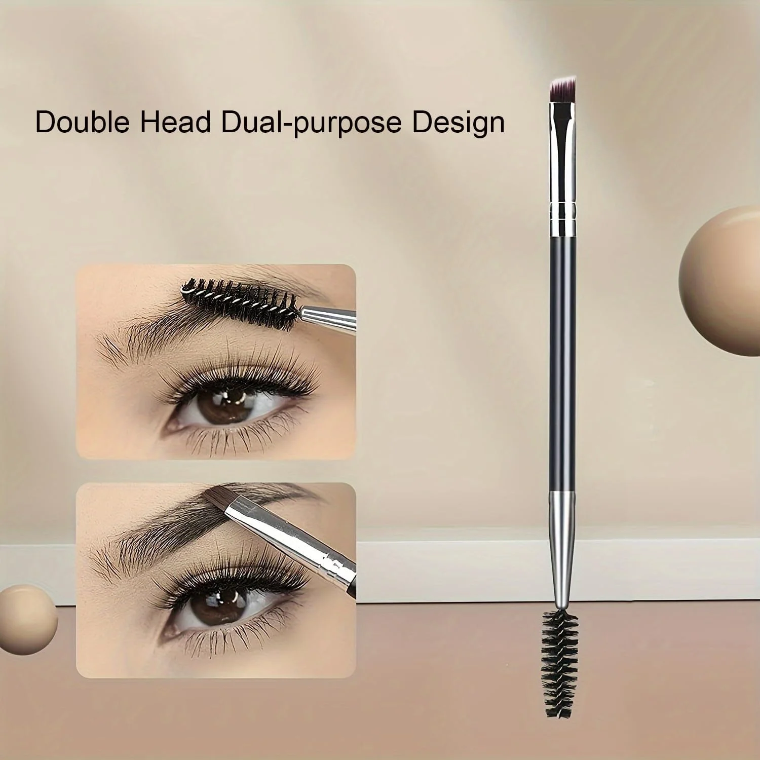 JDYYICZ 2PCS- 1 برس ابرو و 1 برس فرم دهنده مژه، برس ابرو زاویه دار دو طرفه حرفه ای و برس اسپولی، شانه مژه، ابزار آرایش برای حالت دادن به مژه ها (مشکی) JDYYICZ 2PCS- 1 برس ابرو و 1 برس فرم دهنده مژه، برس ابرو زاویه دار دو طرفه حرفه ای و برس اسپولی، شانه مژه، ابزار آرایش برای حالت دادن به مژه ها (مشکی)
