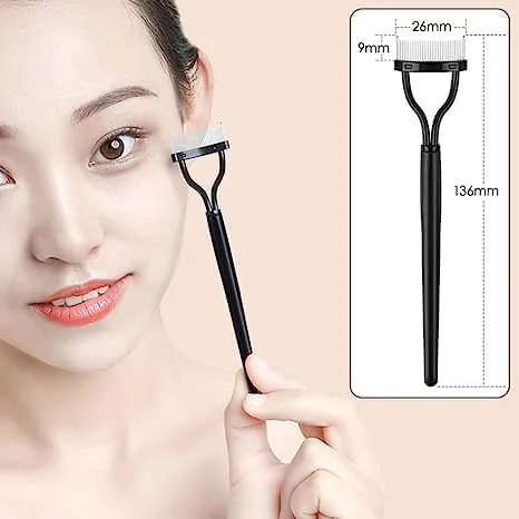 شانه مژه Inralimot، برس ابرو، جداکننده مژه، اپلیکاتور ریمل، مشخص کننده مژه با پوشش شانه، ابزار برس آرایشی با طراحی قوس دار - مشکی شانه مژه Inralimot، برس ابرو، جداکننده مژه، اپلیکاتور ریمل، مشخص کننده مژه با پوشش شانه، ابزار برس آرایشی با طراحی قوس دار - مشکی