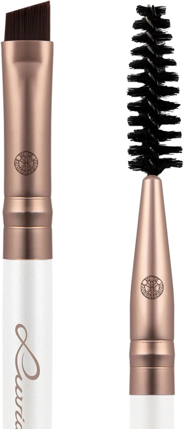 برس آرایشی حرفه ای Luvia Cosmetics، برس آرایش ابرو، برس ابرو، برس زاویه دار تخت، چند منظوره، برس وگان، 430 // Brow Duo - Elegance برس آرایشی حرفه ای Luvia Cosmetics، برس آرایش ابرو، برس ابرو، برس زاویه دار تخت، چند منظوره، برس وگان، 430 // Brow Duo - Elegance