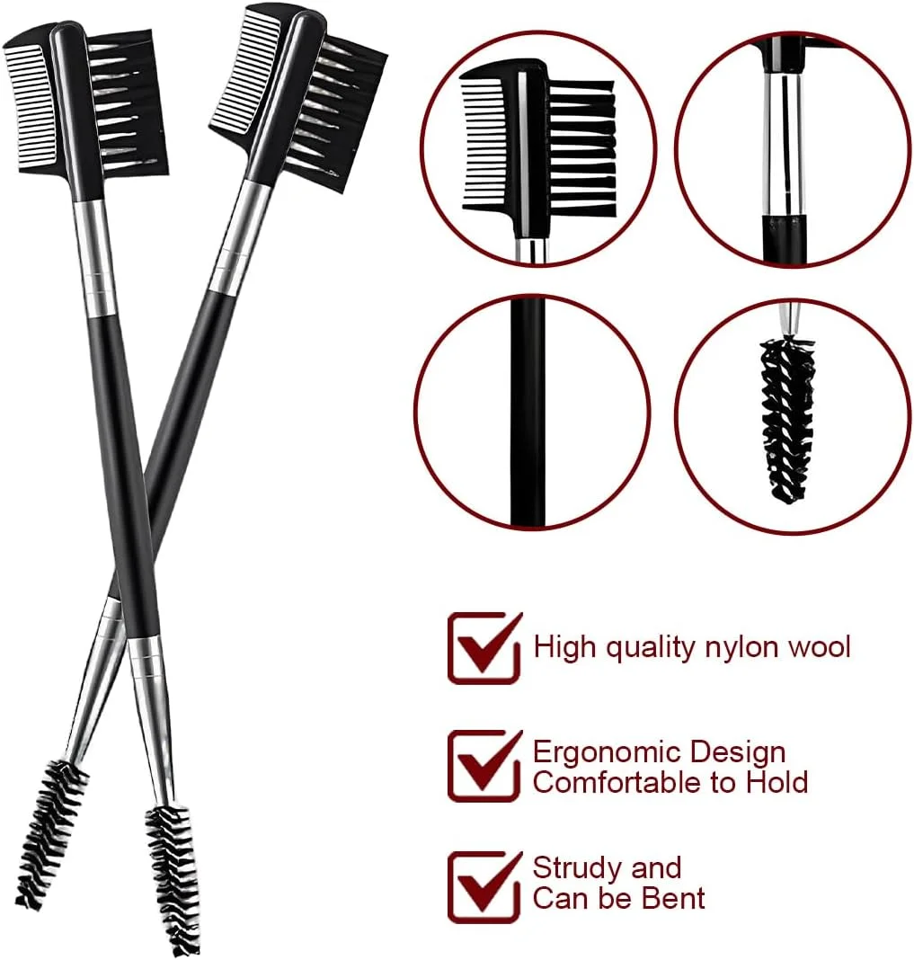 ست برس ابرو MEXRUMI شامل 3 عدد برس دو طرفه، شانه مژه، برس مژه 2 در 1، برس ابرو دو سر، ابزار آرایش حرفه ای ست برس ابرو MEXRUMI شامل 3 عدد برس دو طرفه، شانه مژه، برس مژه 2 در 1، برس ابرو دو سر، ابزار آرایش حرفه ای