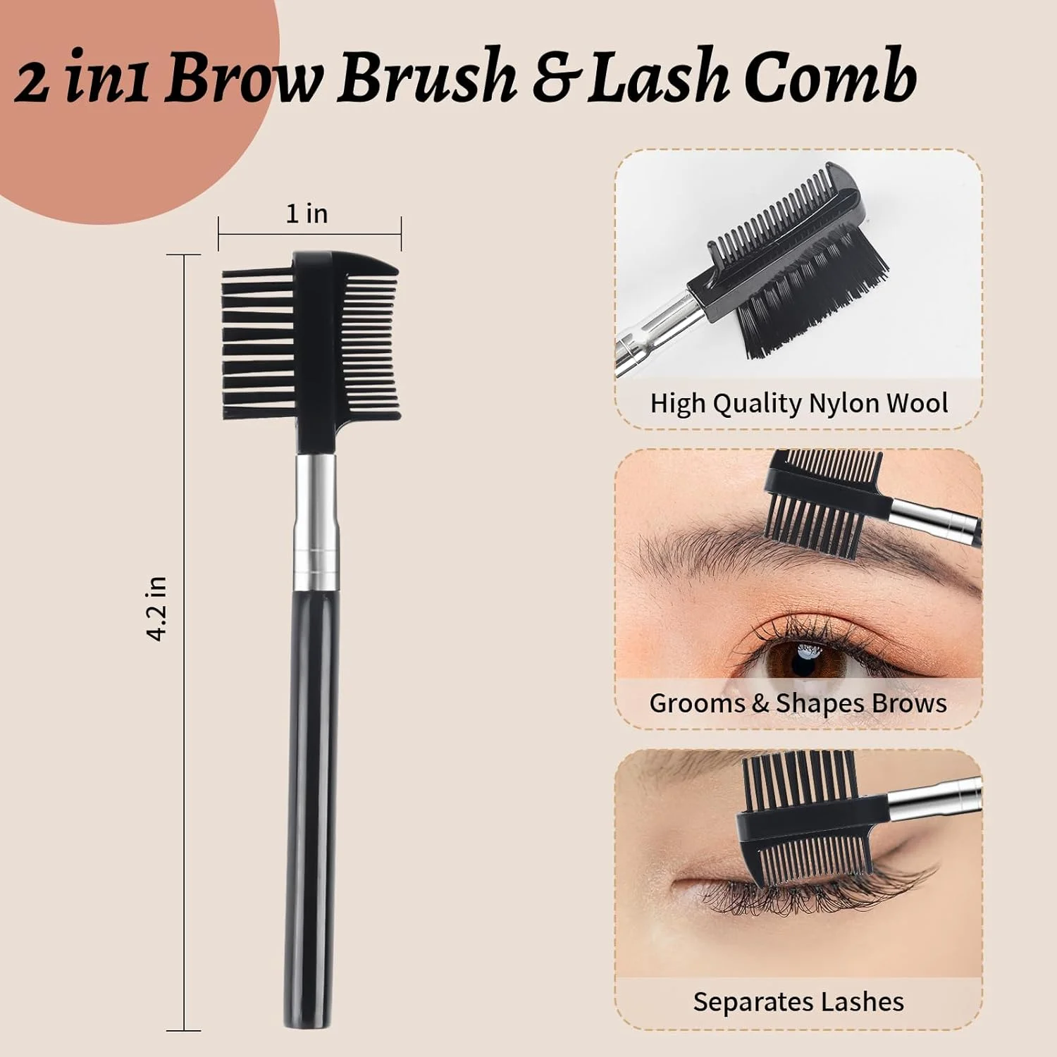 ابزار جداکننده مژه MAYEEN، شانه مژه، برس ابرو، برس خط چشم، برس لب، برس ریمل و جداکننده مژه برای از بین بردن توده های ریمل، حالت دادن به ابرو، 6 عدد برس آرایشی قابل حمل ابزار جداکننده مژه MAYEEN، شانه مژه، برس ابرو، برس خط چشم، برس لب، برس ریمل و جداکننده مژه برای از بین بردن توده های ریمل، حالت دادن به ابرو، 6 عدد برس آرایشی قابل حمل