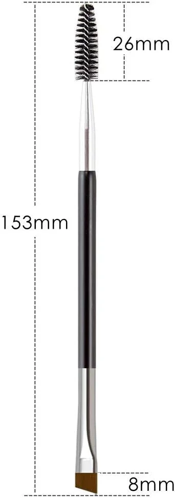 قلم موی ابرو دو طرفه ORiTi، 2 عدد، برس های زاویه دار حرفه ای مژه، برس های چوبی Spoolie، شانه ابرو برای زنان (مشکی) قلم موی ابرو دو طرفه ORiTi، 2 عدد، برس های زاویه دار حرفه ای مژه، برس های چوبی Spoolie، شانه ابرو برای زنان (مشکی)