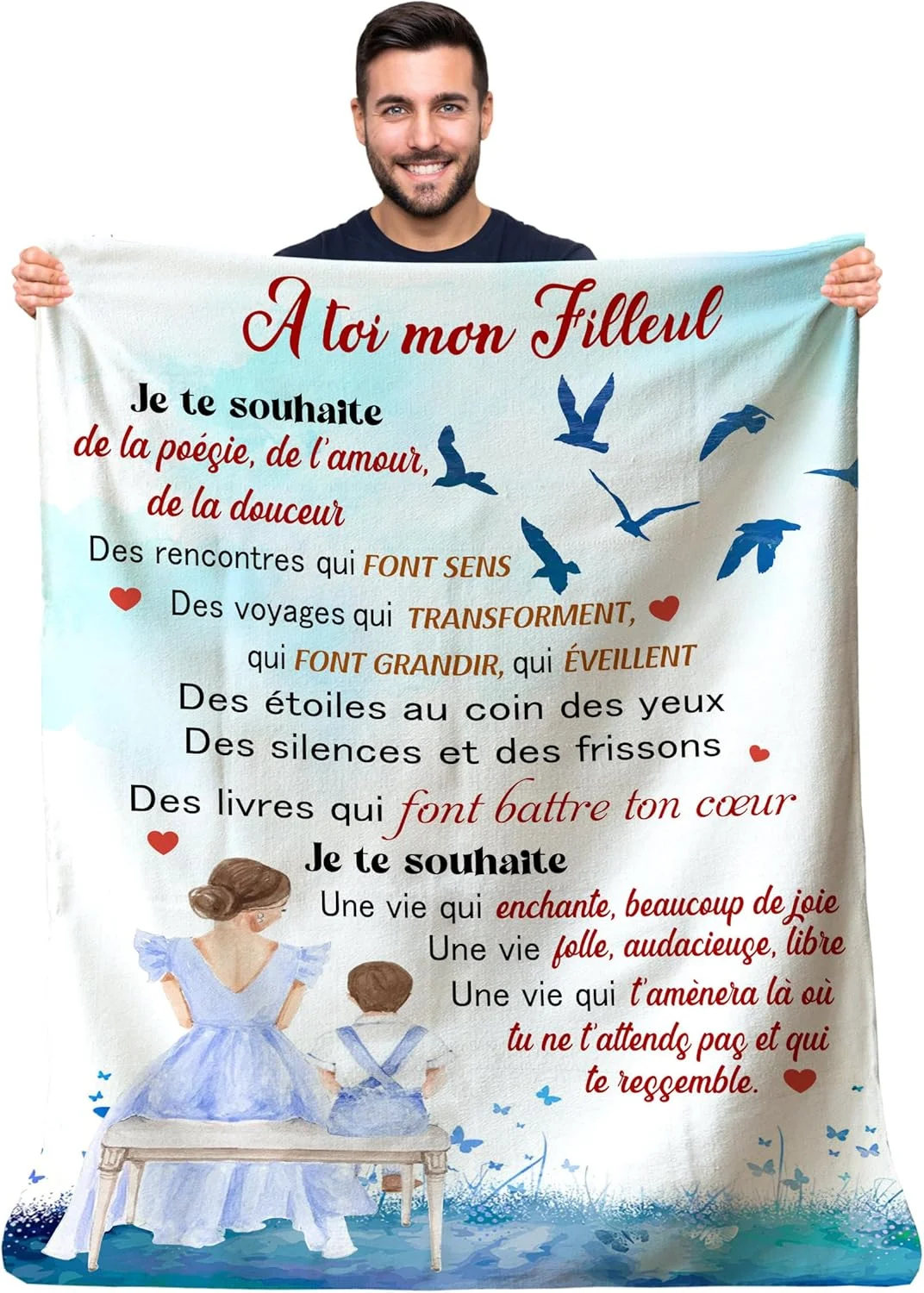 پتوی پلار نرم شخصی‌سازی‌شده، هدیه‌ای خاص برای دختر، ایده‌ای غیرمعمول و کاربردی برای تولد، جشن کریسمس، مراسم غسل تعمید، پتویی برای دکوراسیون منزل (۱۵۰ × ۲۰۰ سانتی‌متر)