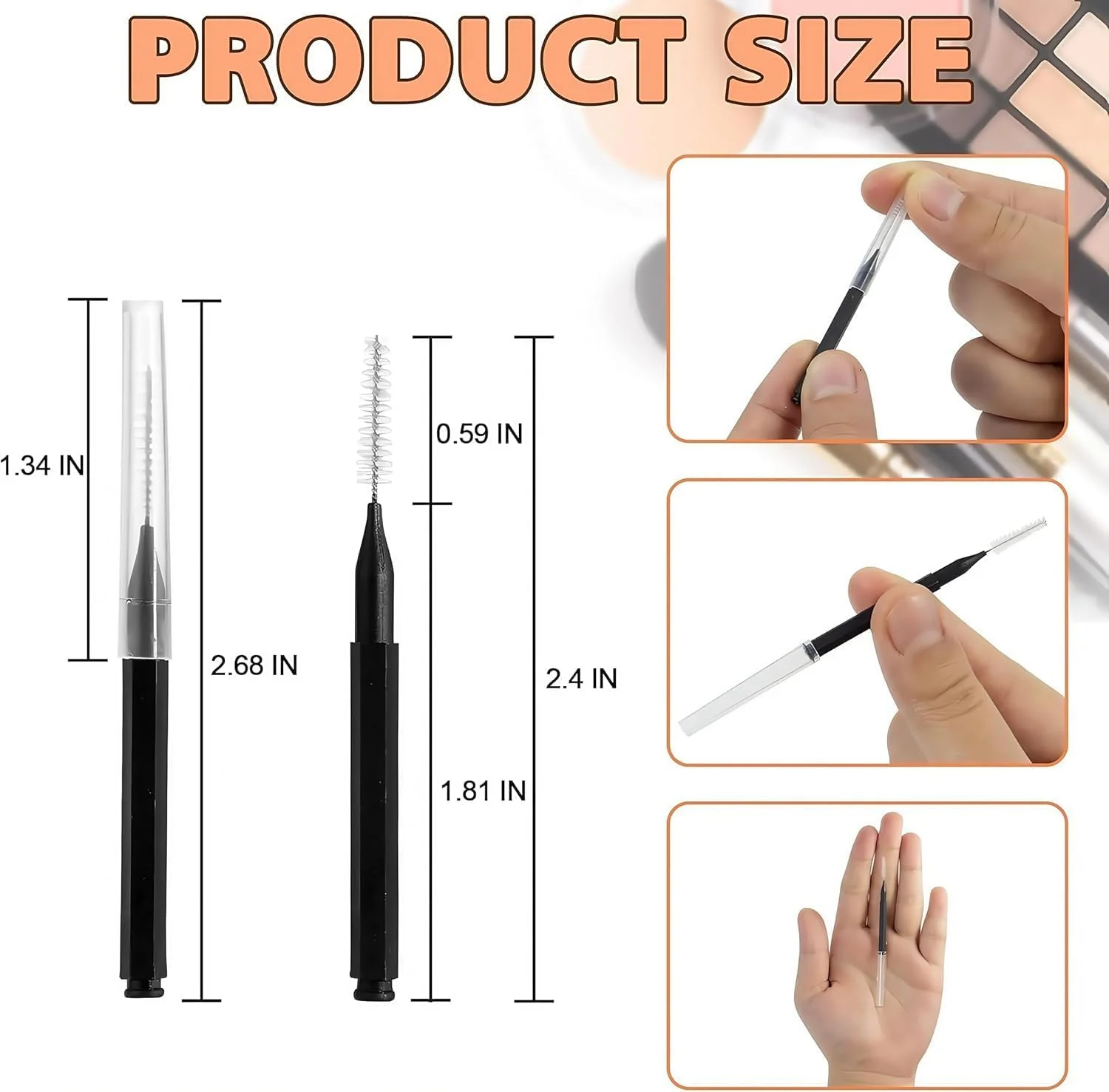 100 عدد برس ابرو میکرو با درپوش، برس لمینت ابرو، برس مژه برای پاک کردن فیلر مژه، شانه ابرو و ابزار لیفت برای اکستنشن ابرو و مژه و لمینت ابرو (مشکی)