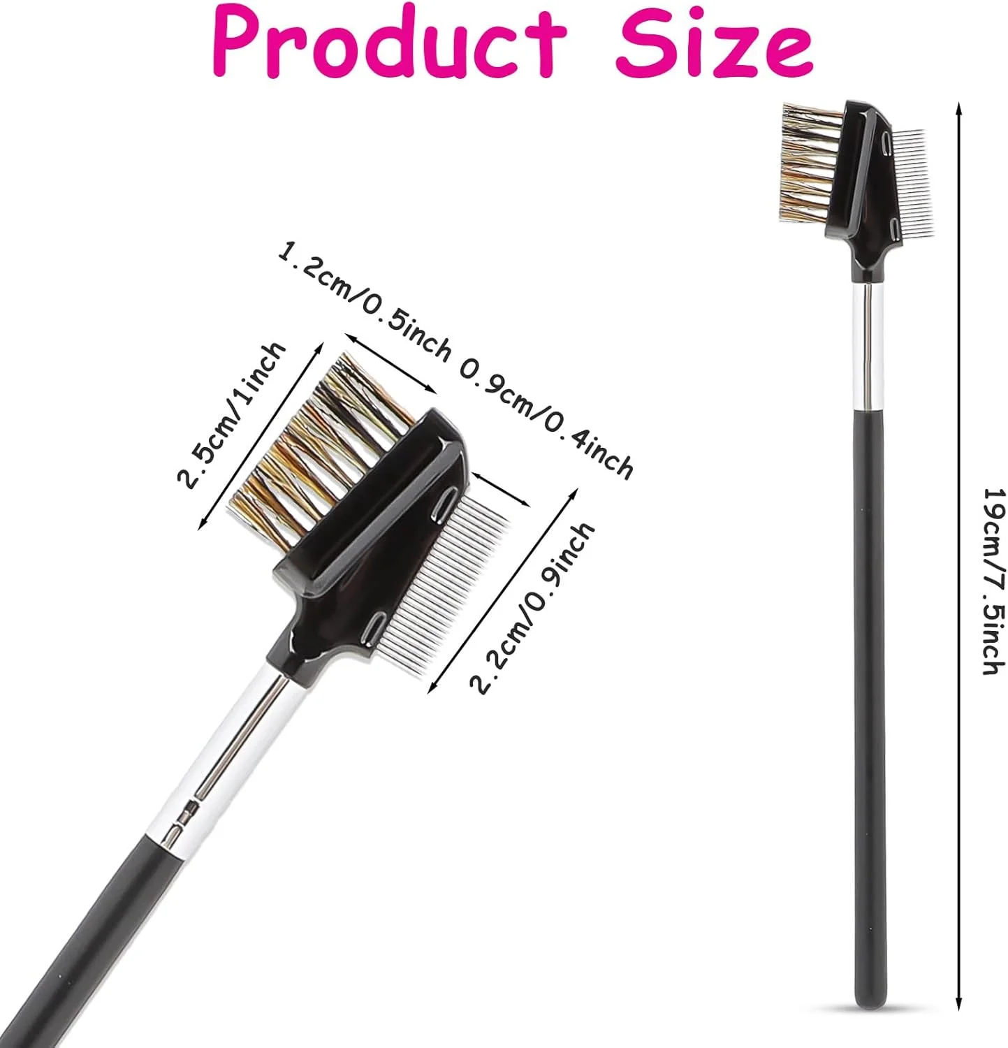 1 عدد برس ابرو، شانه مژه فلزی، شانه ابرو دوگانه قابل استفاده مجدد، برس آرایش ابرو شانه مژه برای اکستنشن مژه (موهای برس)