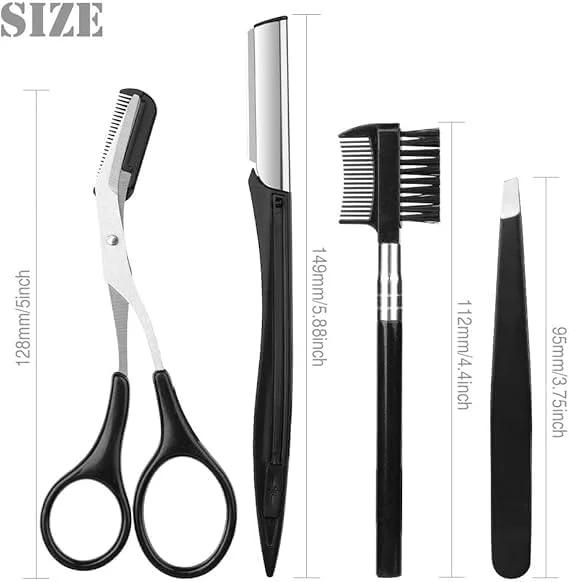 ست پیرایش ابرو 4 تکه شامل موچین، قیچی، تیغ ابرو و اپلیکاتور مژه برای زنان و مردان + 1 عدد آینه دستی آرایشی قابل حمل برای زنان، طرح لب ست پیرایش ابرو 4 تکه شامل موچین، قیچی، تیغ ابرو و اپلیکاتور مژه برای زنان و مردان + 1 عدد آینه دستی آرایشی قابل حمل برای زنان، طرح لب