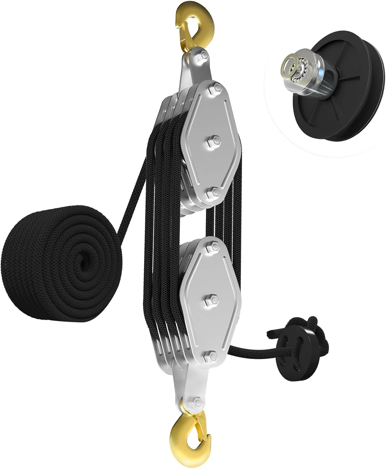 سیستم قرقره بالابر طناب YATOINTO، تجهیزات قرقره 2000 کیلوگرمی، نسبت نیروی بالابر 8:1 طول 20 متر، قرقره سنگین برای شکار و بلند کردن اشیا سیستم قرقره بالابر طناب YATOINTO، تجهیزات قرقره 2000 کیلوگرمی، نسبت نیروی بالابر 8:1 طول 20 متر، قرقره سنگین برای شکار و بلند کردن اشیا