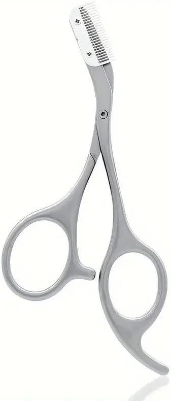 قیچی ابرو استیل ضد زنگ با شانه، ابزار مرتب سازی و حالت دهی، ست مراقبت از صورت