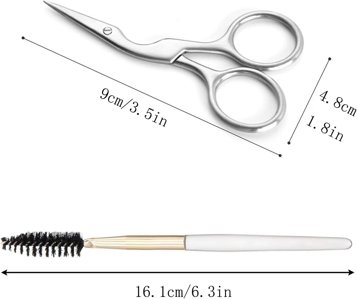 قیچی و برس حالت دهنده ابرو، قیچی اصلاح ابرو استیل ضد زنگ برای زنان و مردان (نقره ای) قیچی و برس حالت دهنده ابرو، قیچی اصلاح ابرو استیل ضد زنگ برای زنان و مردان (نقره ای)