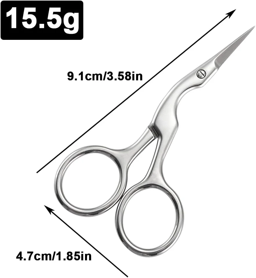 قیچی حالت دهنده ابرو، 2 عدد قیچی اصلاح ابرو استیل ضد زنگ برای زنان و مردان (نقره ای) قیچی حالت دهنده ابرو، 2 عدد قیچی اصلاح ابرو استیل ضد زنگ برای زنان و مردان (نقره ای)