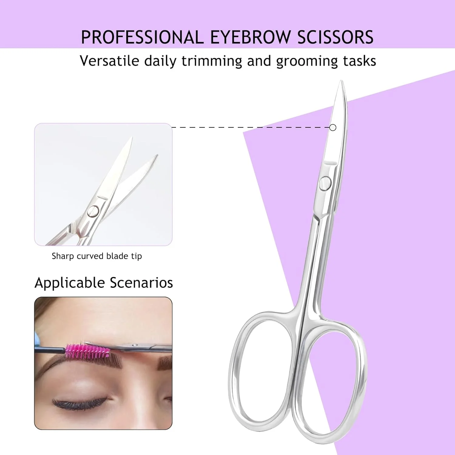 ست 3 عددی استیل ضد زنگ چند منظوره SKYPIA برای زیبایی و مرتب کردن ابرو، مناسب برای موهای صورت، بینی، گوش و ابرو ست 3 عددی استیل ضد زنگ چند منظوره SKYPIA برای زیبایی و مرتب کردن ابرو، مناسب برای موهای صورت، بینی، گوش و ابرو