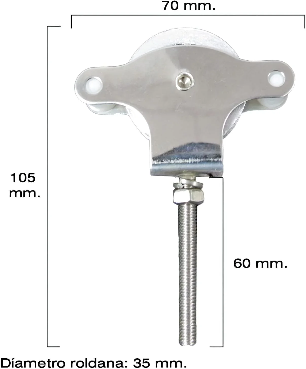 قرقره لباس استیل Wolfpack - اندازه 60 میلی متر - غلتک فلزی با پیچ قرقره لباس استیل Wolfpack - اندازه 60 میلی متر - غلتک فلزی با پیچ