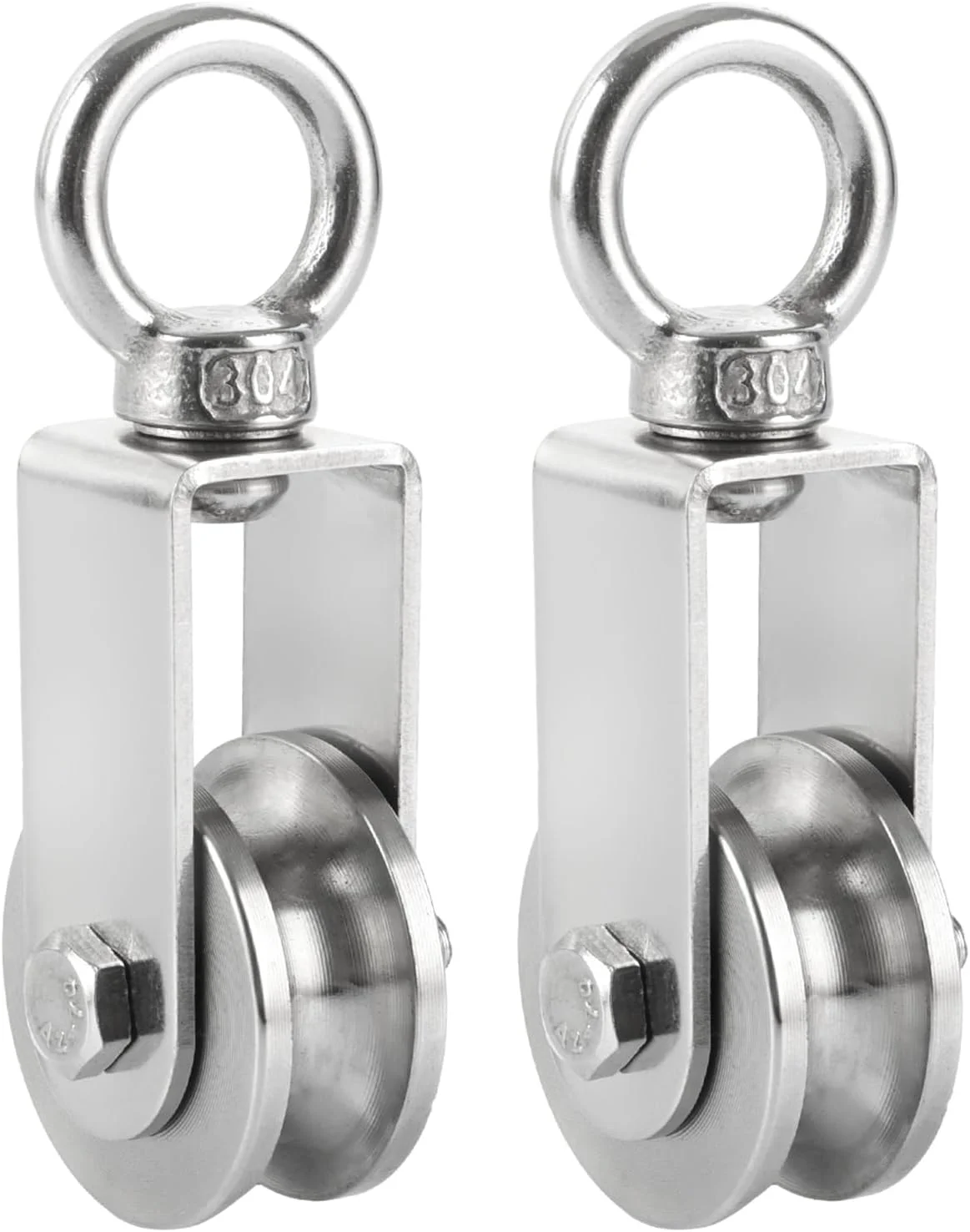 WOPPLXY بسته 2 عددی قرقره، قرقره نوع U 34 میلی متری، بارگیری 200 کیلوگرمی، نقره ای، قرقره استیل ضد زنگ، کابل فولادی برای طناب ها، کابل فولادی WOPPLXY بسته 2 عددی قرقره، قرقره نوع U 34 میلی متری، بارگیری 200 کیلوگرمی، نقره ای، قرقره استیل ضد زنگ، کابل فولادی برای طناب ها، کابل فولادی