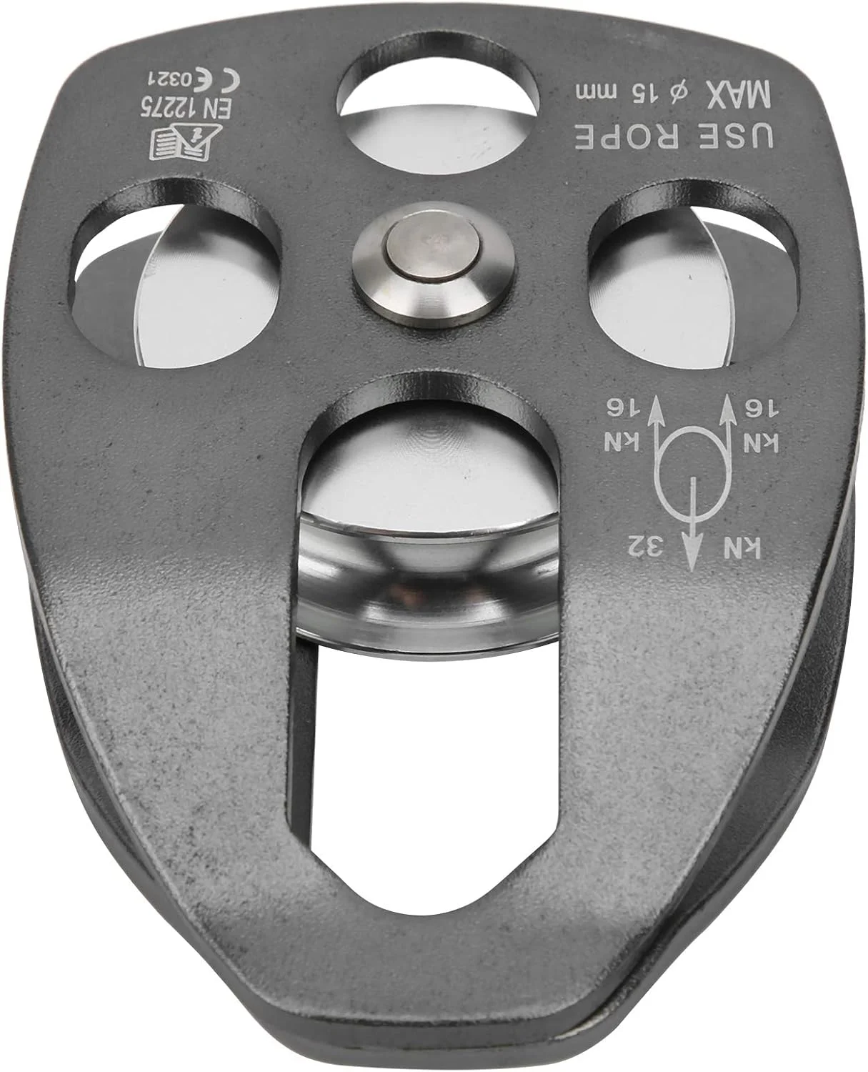 قرقره طناب wjChgy-rJw قرقره طناب آلومینیومی تک تسمه با صفحه جانبی بزرگ برای صخره نوردی در فضای باز با صفحه چرخان