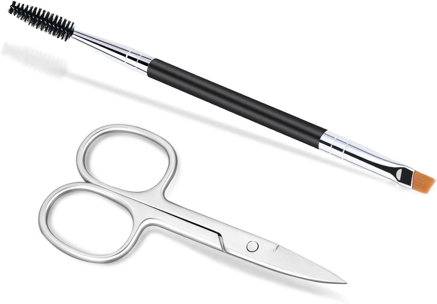 قیچی مژه قیچی ابرو برس ابرو برس ابرو استیل ضد زنگ برای مژه کیت آرایشی برس ابرو برای فرم دادن و حالت دادن به مژه و ابرو