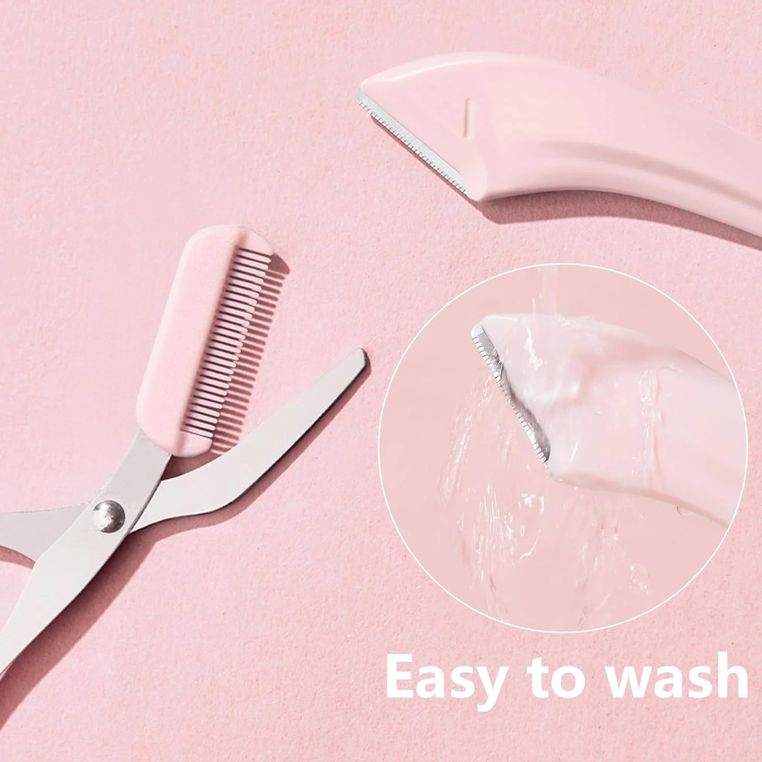 قیچی ابرو 3 عددی، تیغ ابرو 2 در 1 با شانه، ست حالت دهنده و مرتب کننده ابرو، کاتر ضد لغزش، فرم دهنده ابرو از جنس استیل ضد زنگ، قیچی اصلاح، ابزار آرایشی برای آقایان و بانوان (صورتی) قیچی ابرو 3 عددی، تیغ ابرو 2 در 1 با شانه، ست حالت دهنده و مرتب کننده ابرو، کاتر ضد لغزش، فرم دهنده ابرو از جنس استیل ضد زنگ، قیچی اصلاح، ابزار آرایشی برای آقایان و بانوان (صورتی)